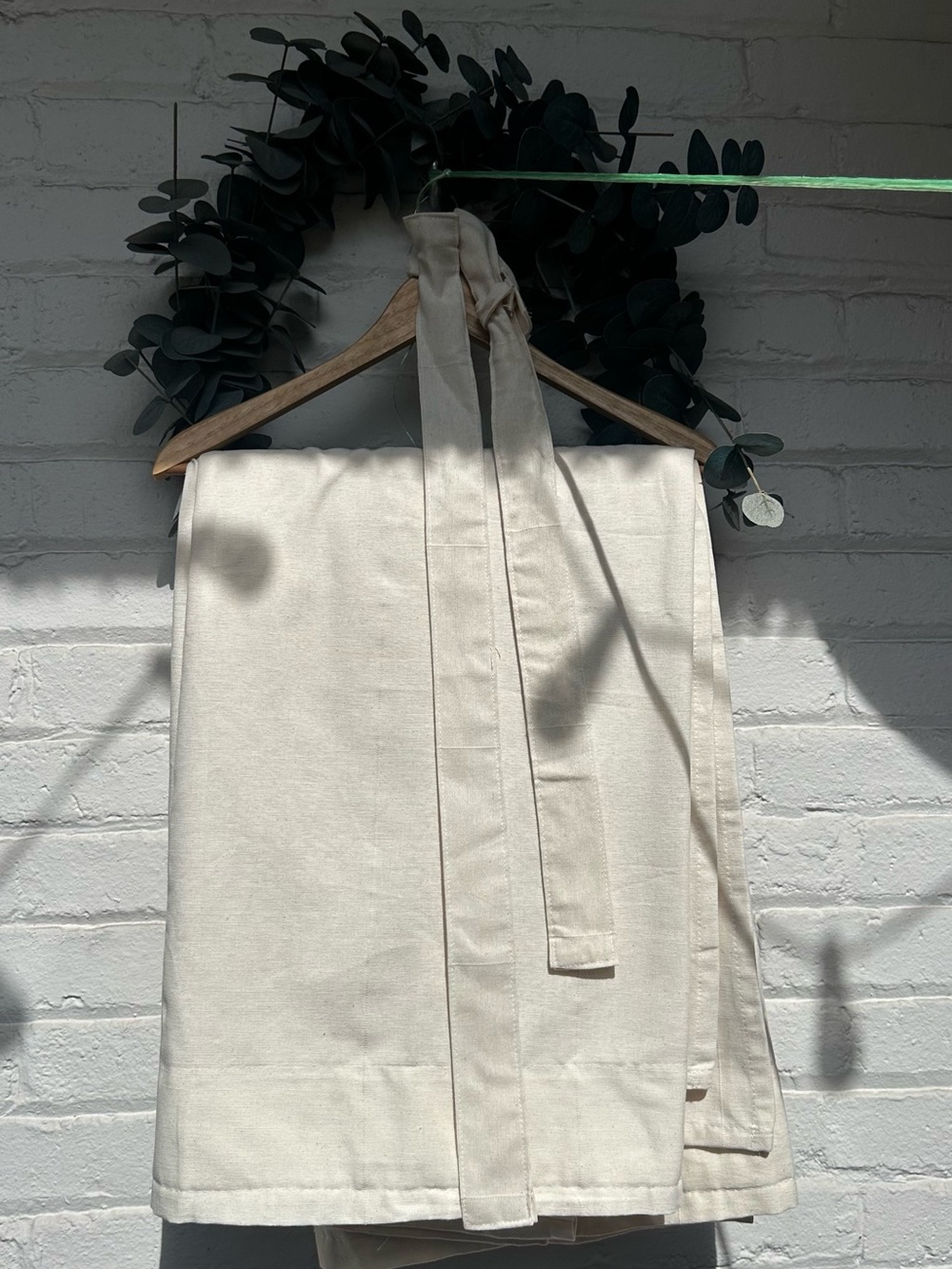 IKEA Cream Curtain Pair with Tie-Backs